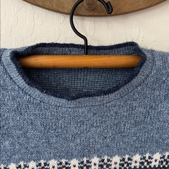 Vintage Fair Isle Sweater Women’s Small Blue Snowflake Adele Knitwear USA 90s - Picture 3 of 9